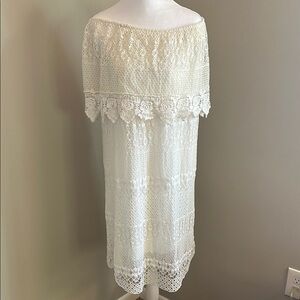 Lace Off-Shoulder Dress, L/XL, see measurements for sizing